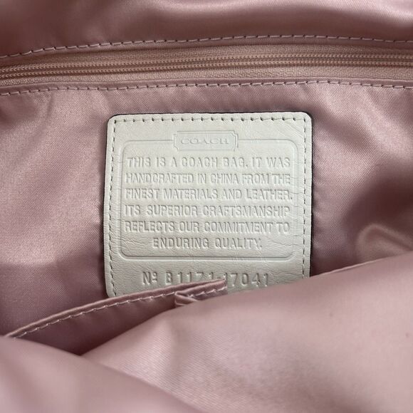 Coach 17041 Audrey Leigh Laser Cut Perforated Ivory Leather Tote Shoulder Bag - Picture 10 of 14